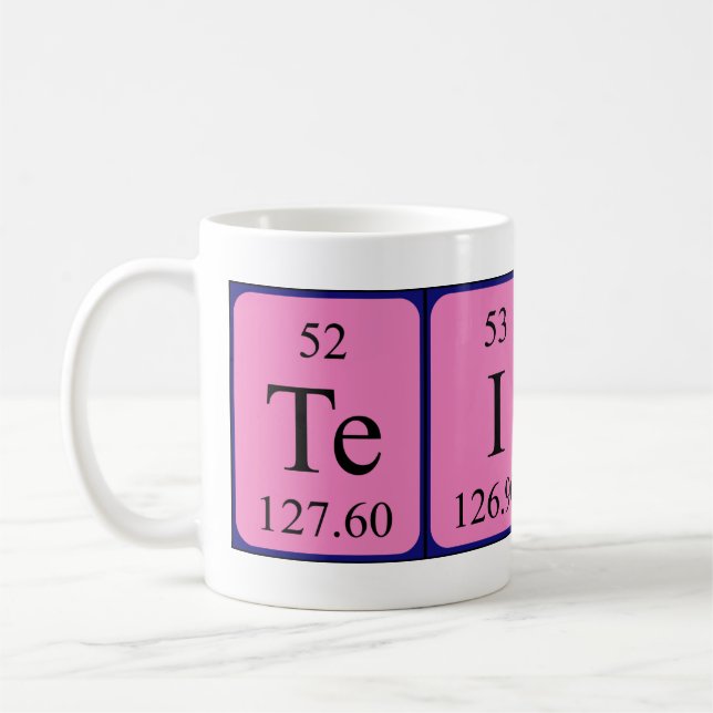 Teiko periodic table name mug (Left)