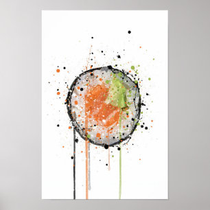 Tekkamaki Salmon Sushi Roll Poster