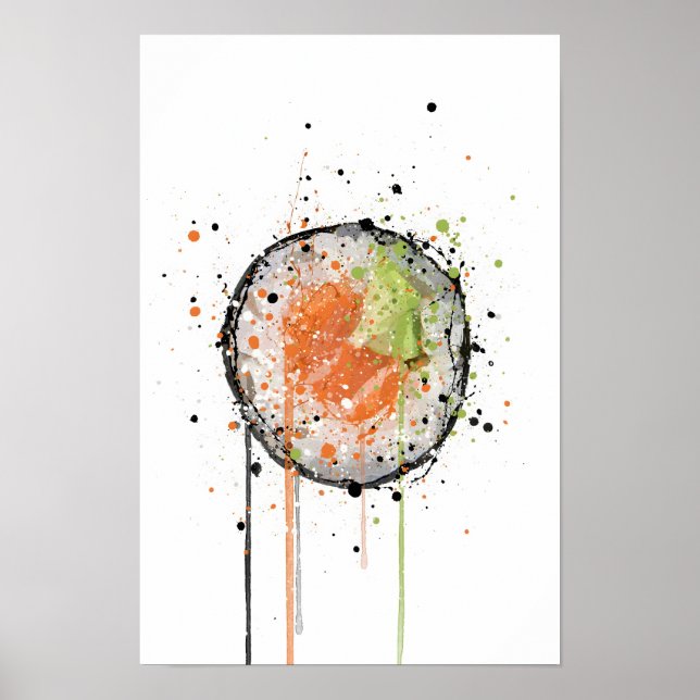 Tekkamaki Salmon Sushi Roll Poster (Front)