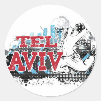 TEL AVIV - A grunge style of Israel's #1 City Classic Round Sticker