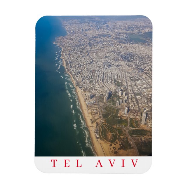 Tel Aviv aerial view fridge magnet (Vertical)