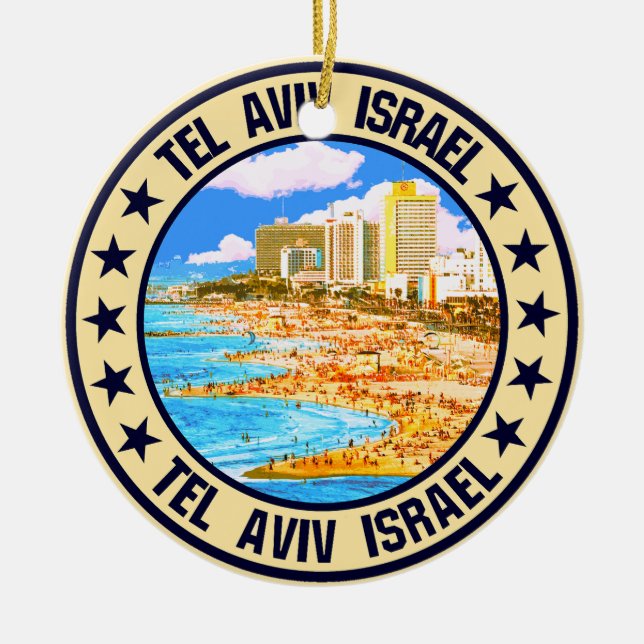 Tel Aviv                                           Ceramic Ornament (Front)