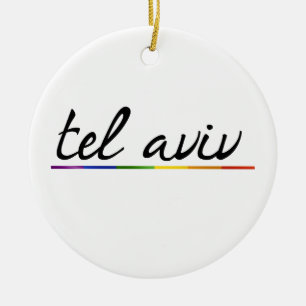 TEL AVIV GAY PRIDE -.png Ceramic Ornament