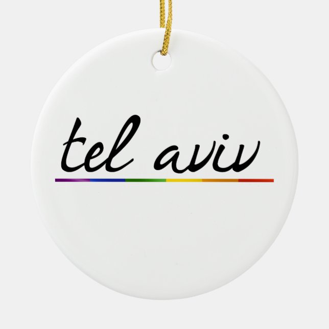 TEL AVIV GAY PRIDE -.png Ceramic Ornament (Front)