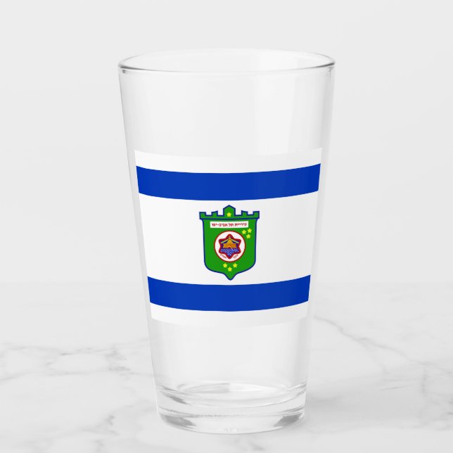 Tel Aviv (Israel) City Flag Glass (Front)