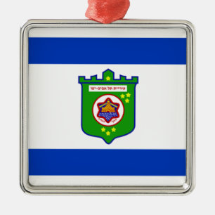 Tel Aviv (Israel) City Flag Metal Ornament