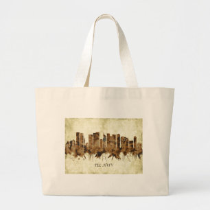Tel Aviv Israel Cityscape Large Tote Bag