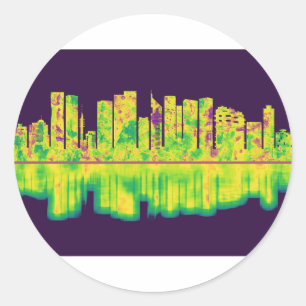 Tel Aviv Israel Skyline Classic Round Sticker