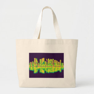 Tel Aviv Israel Skyline Large Tote Bag