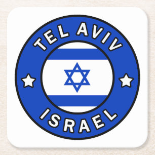 Tel Aviv Israel Square Paper Coaster