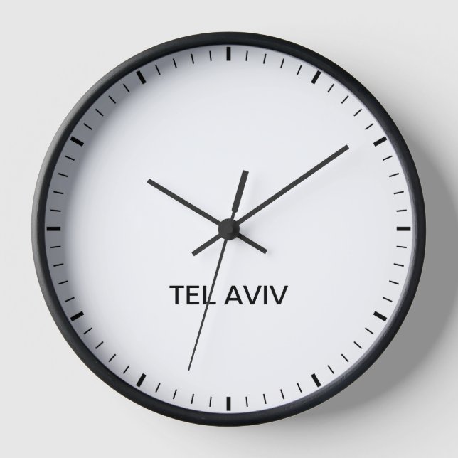 Tel Aviv Israel Time Zone Newsroom Clock (Front)