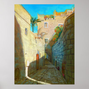 Tel-Aviv Jaffo Old City Israel Travel Oil Painting Poster