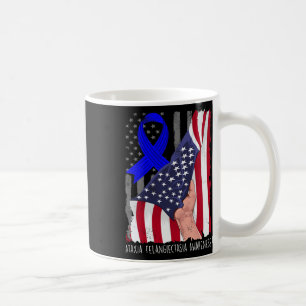 Telangiectasia Awareness American Flag Blue Ribbon Coffee Mug