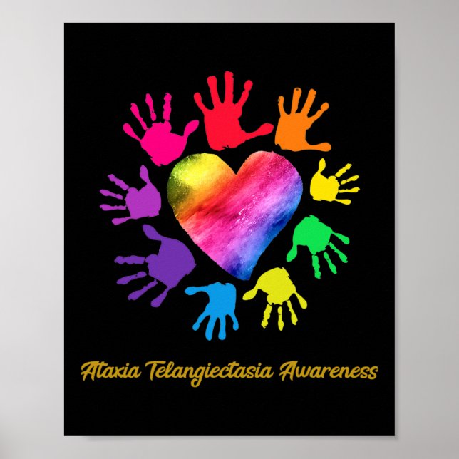 Telangiectasia Awareness Hands Ataxia Telangiect G Poster (Front)