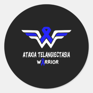 Telangiectasia Awareness Warrior Support Blue Ribb Classic Round Sticker