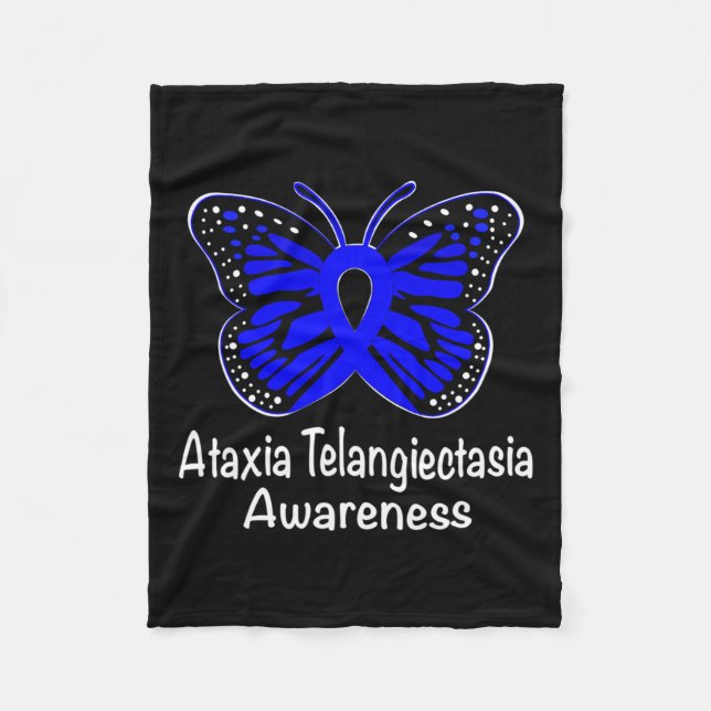 Telangiectasia Awareness Warrior Support Blue Ribb Fleece Blanket (Front)