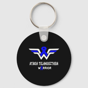 Telangiectasia Awareness Warrior Support Blue Ribb Key Ring
