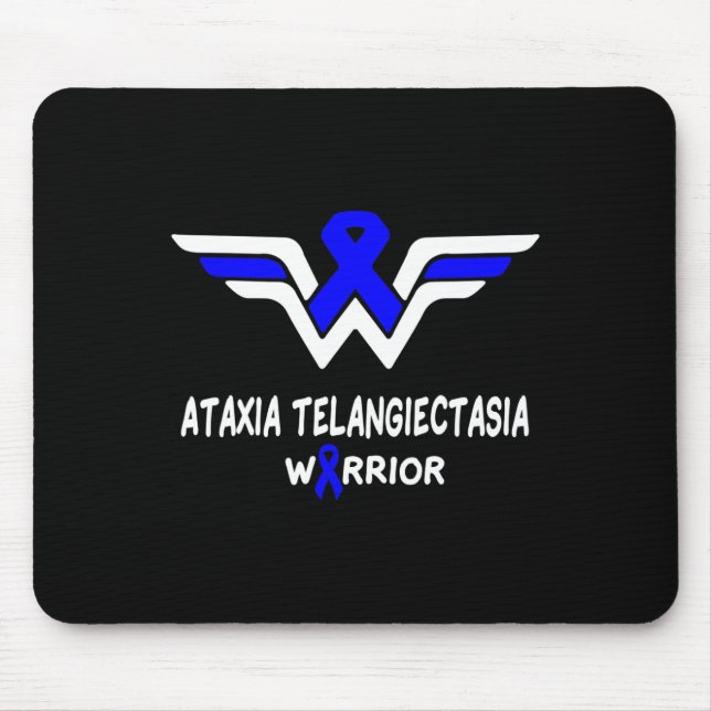 Telangiectasia Awareness Warrior Support Blue Ribb Mouse Pad (Front)