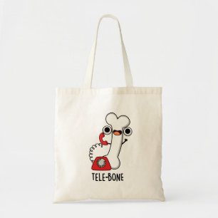 Tele-bone Funny Bone Telephone Pun Tote Bag