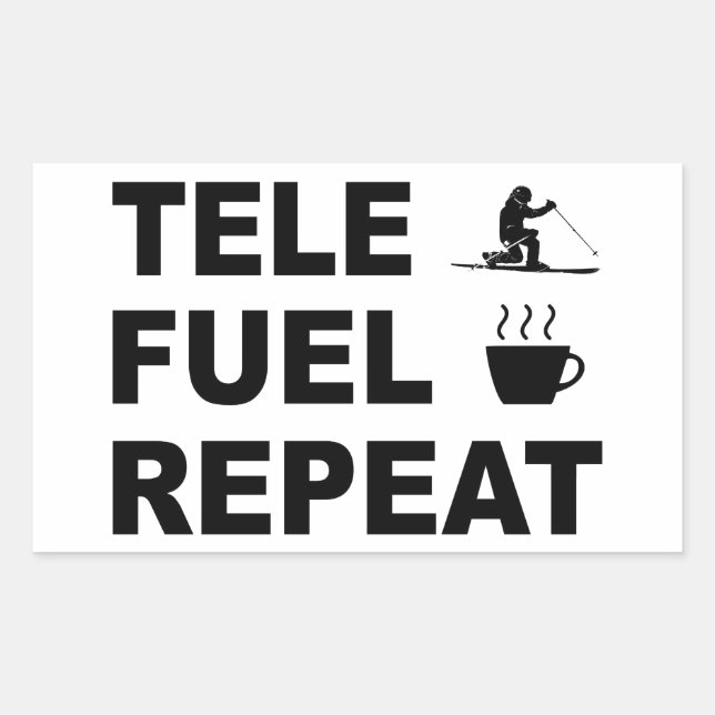 Tele Fuel Repeat Rectangular Sticker (Front)