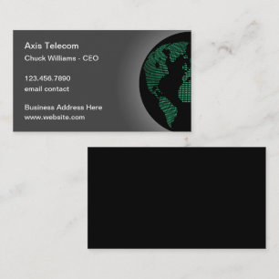 Telecom World Globe Theme Business Card