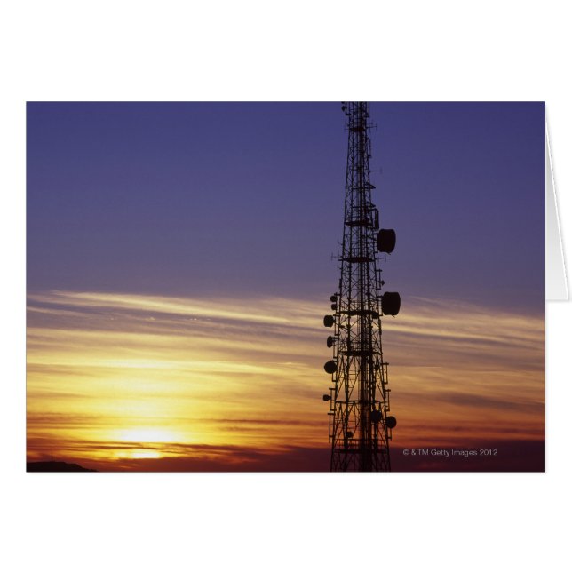 Telecommunications mast at sunset (Front Horizontal)
