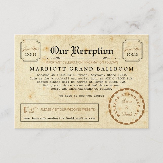 Telegram Reception After Party Travel Insert Card (Front)