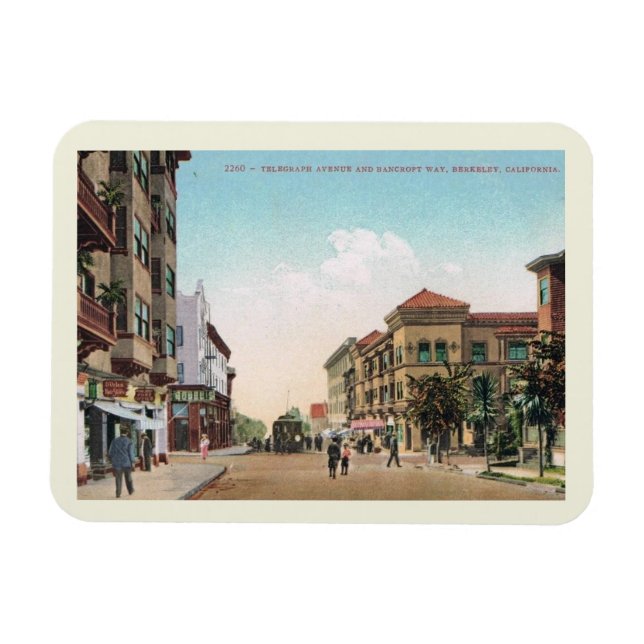 Telegraph Ave., Berkeley, California Vintage Style Magnet (Horizontal)