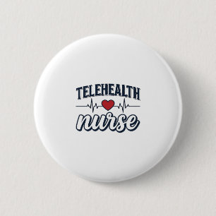 Telehealth Nurse Heartbeat Vintage Shirt Design_1 6 Cm Round Badge