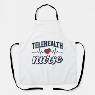 Telehealth Nurse Heartbeat Vintage Shirt Design_1 Apron
