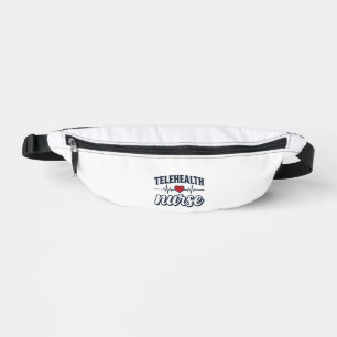 Telehealth Nurse Heartbeat Vintage Shirt Design_1 Bum Bags