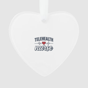 Telehealth Nurse Heartbeat Vintage Shirt Design_1 Ornament