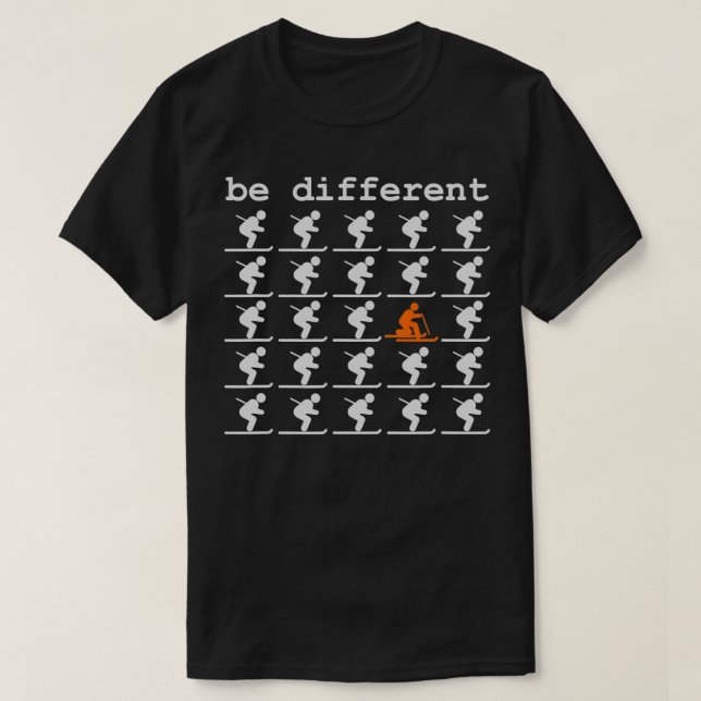 Telemark Ski Be Different Free Heel  T-Shirt (Design Front)