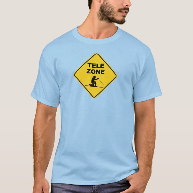Telemark Ski Zone Sign T-Shirt (Front)