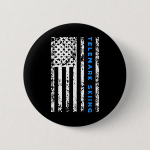 Telemark Skiing 6 Cm Round Badge