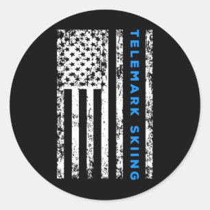 Telemark Skiing Classic Round Sticker
