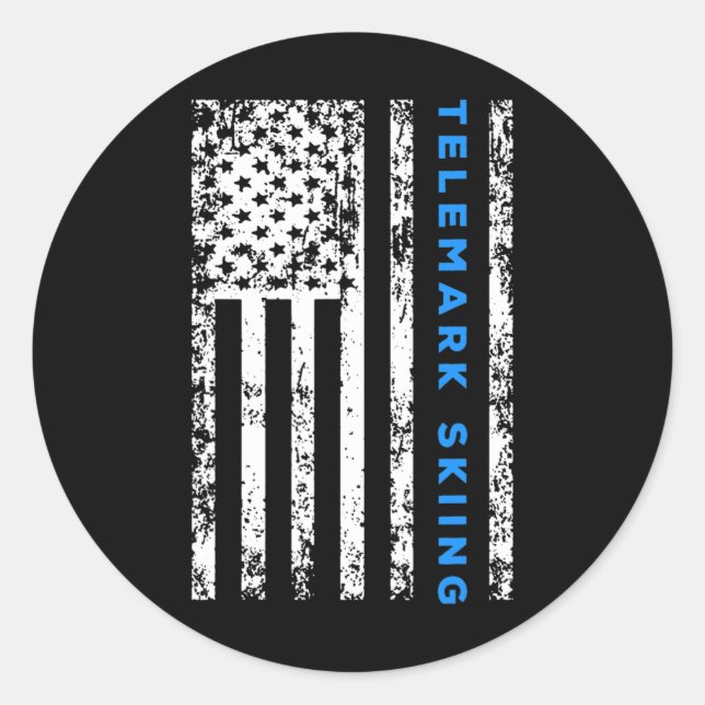 Telemark Skiing  Classic Round Sticker (Front)