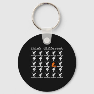 Telemark Skiing Free Your Heel - Think Different S Key Ring