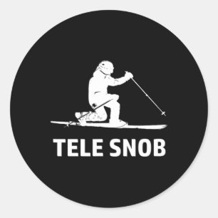 Telemark Skiing Snob Classic Round Sticker