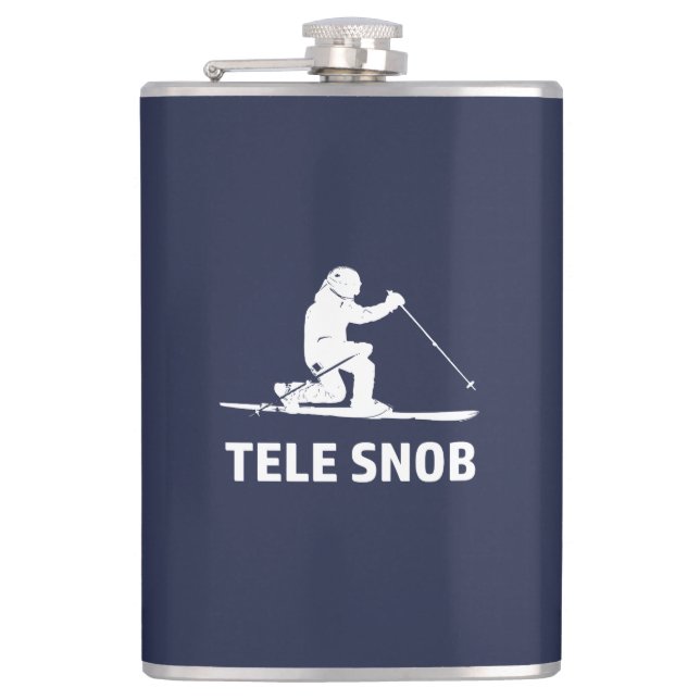 Telemark Skiing Snob Hip Flask (Front)