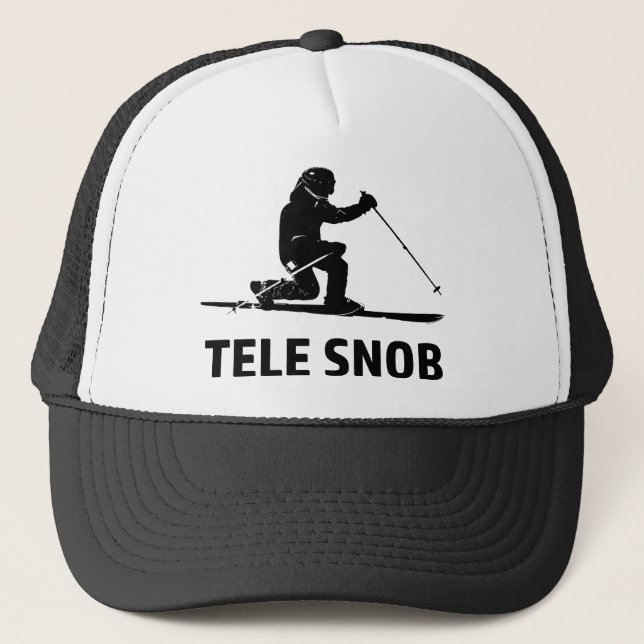 Telemark Skiing Snob Trucker Hat (Front)