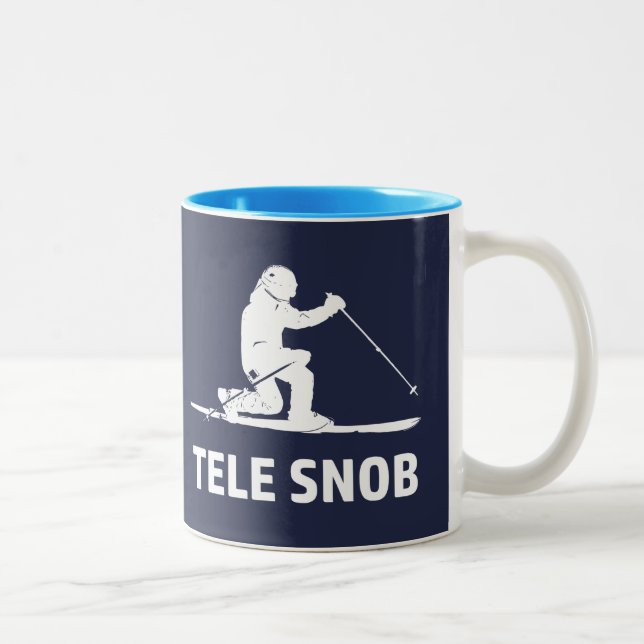 Telemark Skiing Snob Two-Tone Coffee Mug (Right)