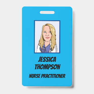 Telemedicine Nurse Practitioner Blue ID Badge