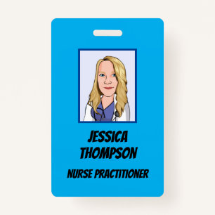 Telemedicine Nurse Practitioner Blue ID Badge