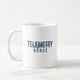 Telemetry Nurse Personalized Name Bold Typography Coffee Mug