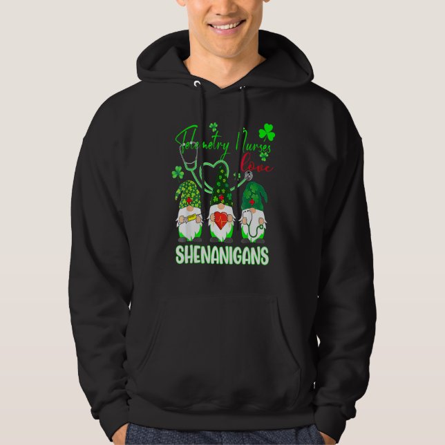 Telemetry Nurses Love Shenanigans Funny Gnome St P Hoodie (Front)