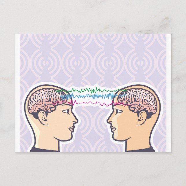Telepathy Between Human Brains via Brainwaves Postcard (Front)