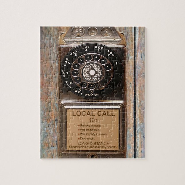Telephone antique rotary pay phone rugged jigsaw puzzle (Vertical)