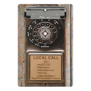 Telephone antique rotary pay phone rugged mini clipboard