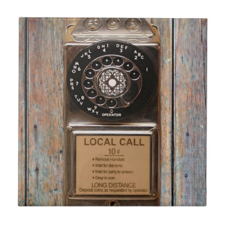 Telephone antique rotary pay phone rugged tile